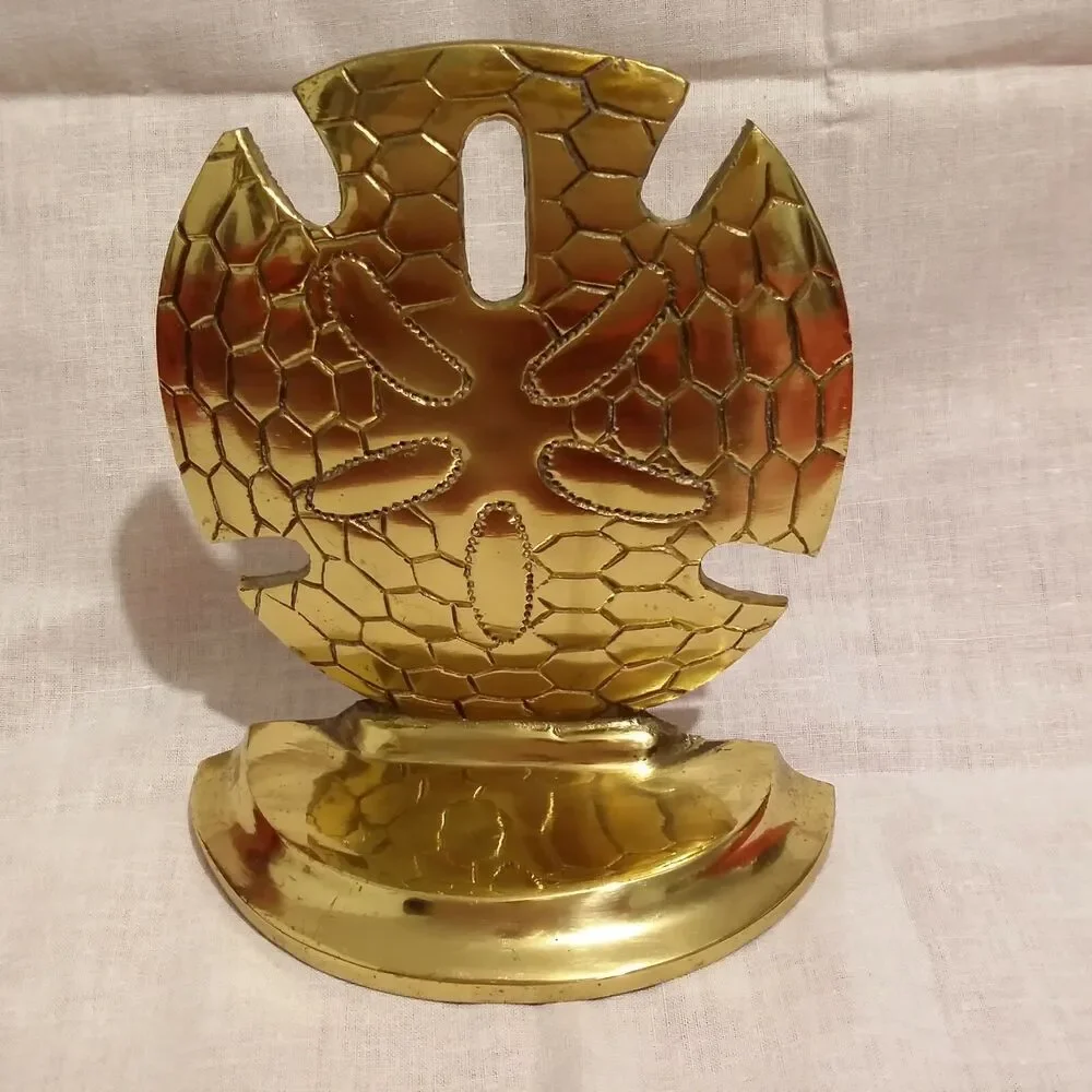 Vtg Brass Gold Sand Dollar Shell Bookends Book Ends Table Beach House Decor 5,5